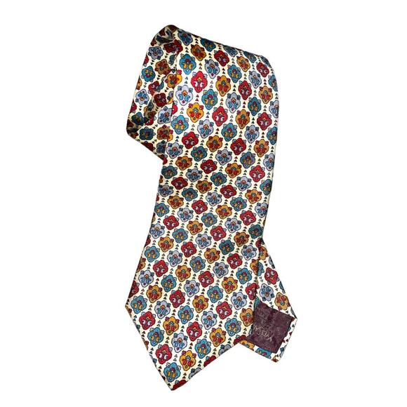 Yves Saint Laurent Geometric Print Silk Tie
